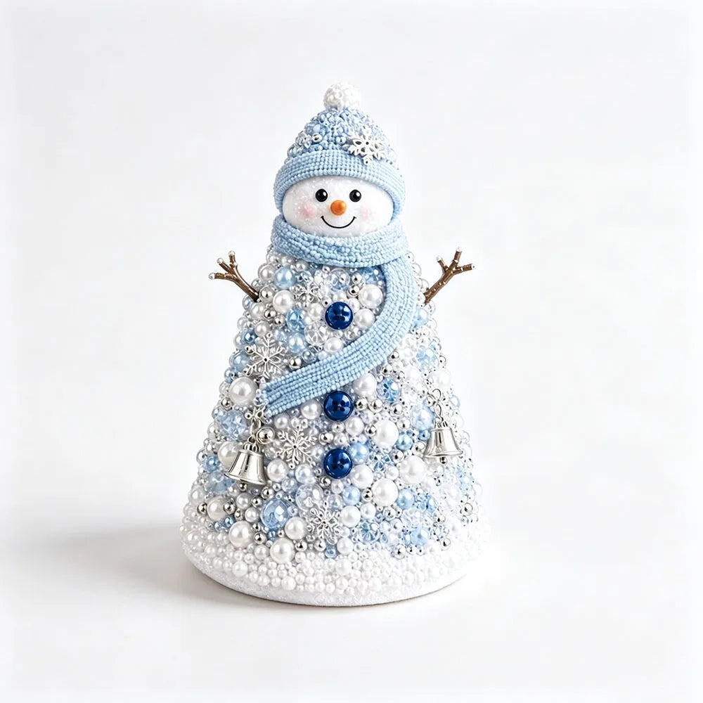 DIY Beaded Christmas Tree Craft Kit Crystal Bead Mini Tree with Angel Topper, Handmade Holiday Tabletop Decor for Home Christma