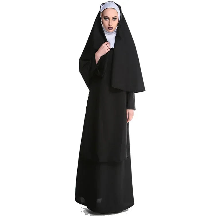Halloween Nun Costume Women's Role-playing Stage Wear Masquerade Party Outfit New Style Adult Size M-XL Modern Dance Clothes