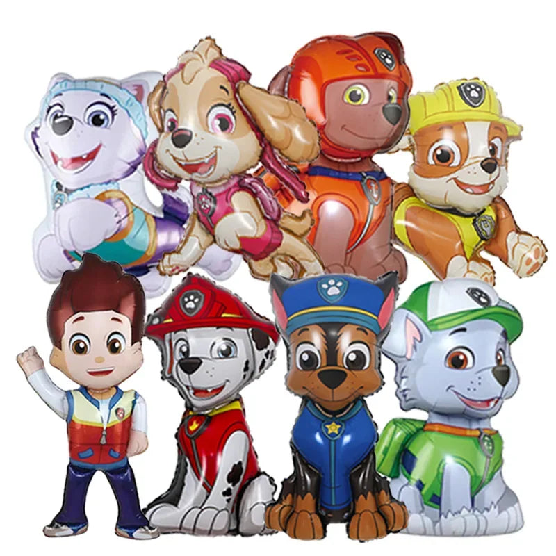 8pcs New Cartoon PAW Patrol Birthday Decoration Supplies Balloon Set with Chase Marshall Skye Foil Ball for Children's Party
