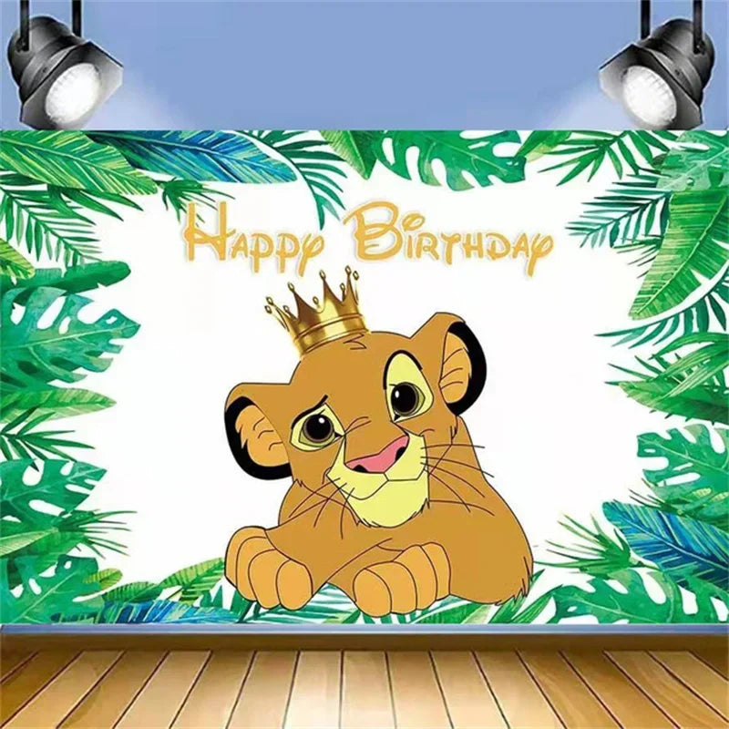 Simba Lion King Birthday Party Decorations Disposable Tableware Balloon Tablecloth Napkin Cup Cake Topper for Kids Baby Shower
