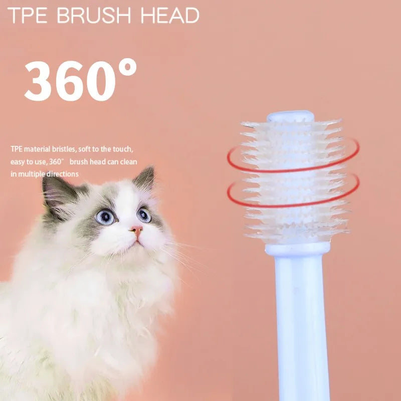 360-Degree Pet Toothbrush Dog Toothbrush Dog Teeth Cleaning Soft Bristle Cat Toothbrush Small Head Dog Toothbrush Pet Products