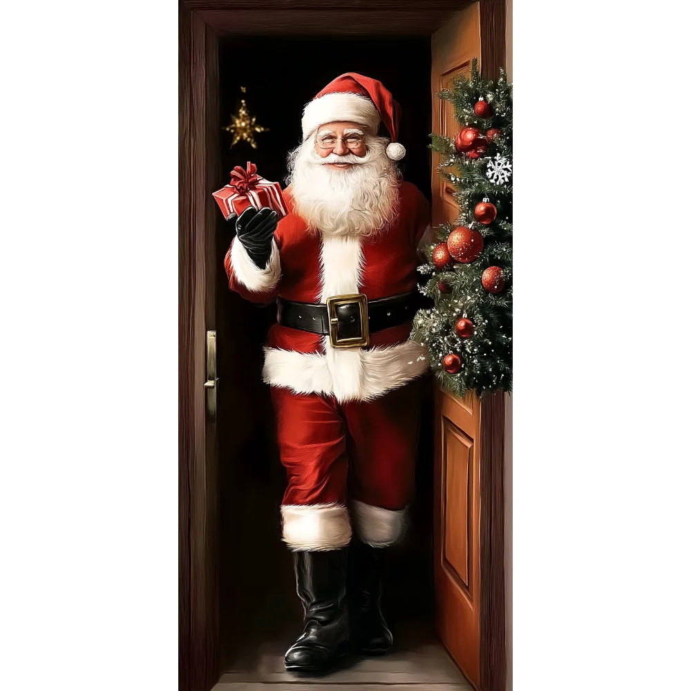 Christmas Door Hanging Banner Merry Christmas Decoration For Home  Navidad Christmas Wall stickers Xmas Gift New Year