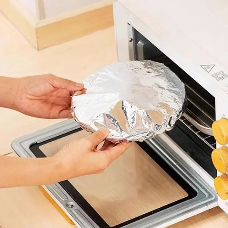 Easy Use Quick Cover Reusable Multi Size Aluminum Foil Food Covers Eco Friendly Kitchen Bowl Dish Storage Lids No Mess Home Use