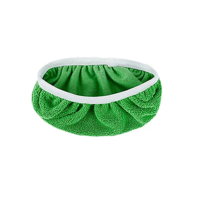 Thickened Elastic Band Flat Mop Cloth Coral Fleece/Microfiber/Chenille Replacement Rotary Mop Cleaning Pad for Bathroom