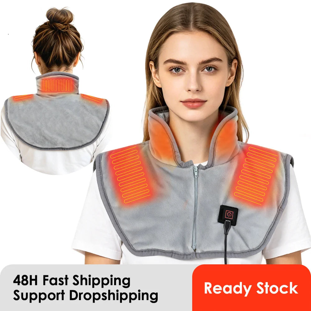Heating Pad for Neck and Shoulders and Back Three Gear Hot Compress Cervical Shawl Warmer USB for Shoulder Neck Back Relax Brace