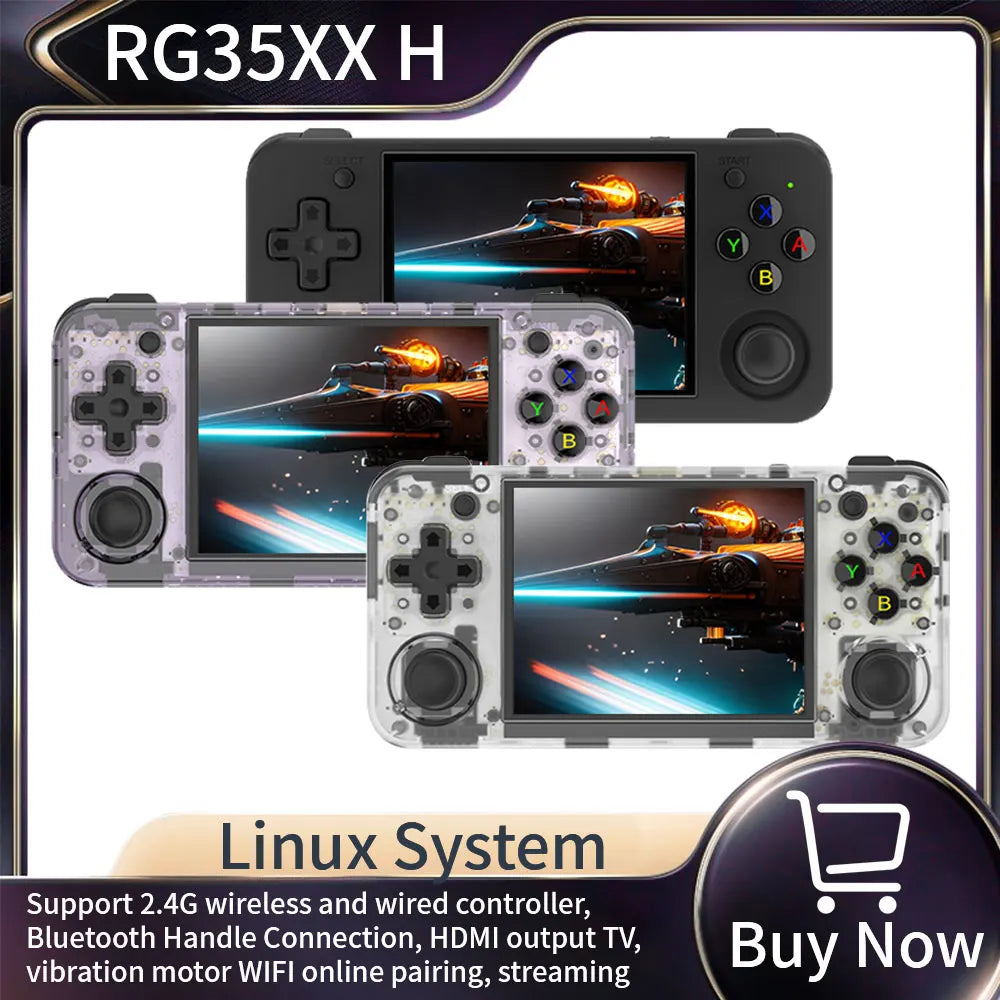ANBERNIC RG35XX H Handheld Game Console Linux 3.5 Inch IPS Screen H700 Retro Video Games Player 3300mAh 64G 5528 Classic Games