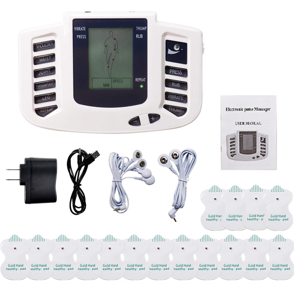 Electrical EMS Tens Massage 10 Modes 16 Pads Pulse Neuromuscular Muscle Stimulator Massager Machine Body Relaxation Device