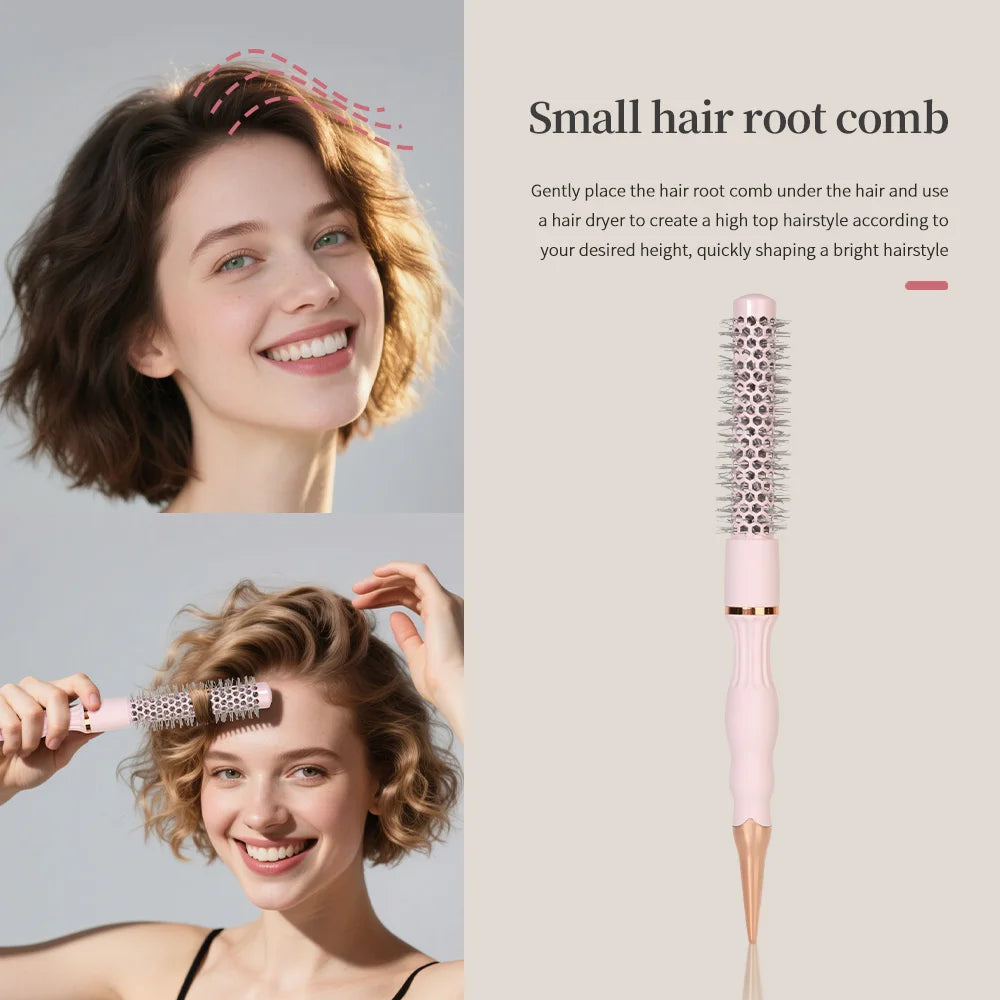 Professional Round Blow-Dry Brush for Hairdressers, Professional Curling Hot Barrel Comb, 5 Sizes, Suitable for Creating Stylish Curly Hairstyles, Suitable for Women's Styling, Blow-Drying, Curling, Smoothing, Short Hair, Med