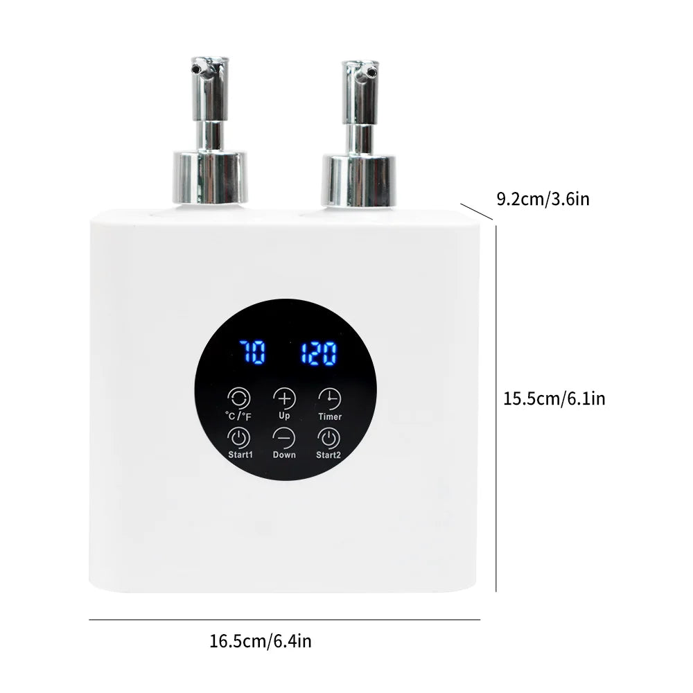 Double Bottle Massage Oil Heater Electric Lotion Cream Heater LED Display Baby Bottles Sub Bottled For Family Professional Salon