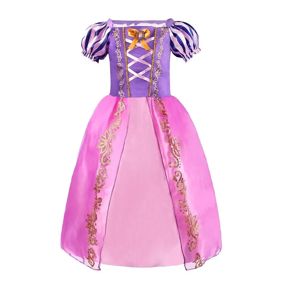 Rapunzel Dress for Girls Cinderella Belle Dress Up Fantasy Children Birthday Party Princess Costume Kids Halloween Clothes