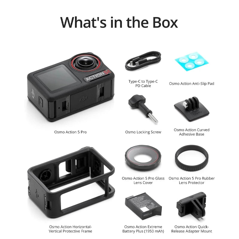 Dji Osmo Action 5 Pro 1/1.3″ Sensor 4-Hour Extended Battery Life Dual High-Brightness Oled Touchscreens Action 5
