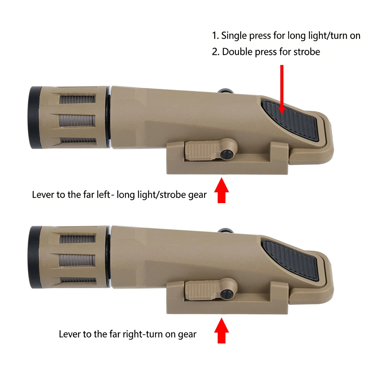 Tactical INFORCE WML Scout Light Rifle Flashlight Picatinny Rail for AKTorch AR15 HK416 AirsoftHunting Constant Strobe Momentary