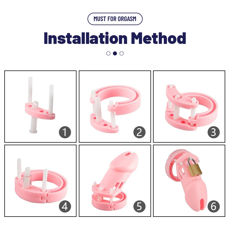 Silicone Urethra Chastity Lock with 5 Snap Ring Penis Bondage Adult Men's Chastity Cage Cock Restriction BDSM Abstainer Sextoys