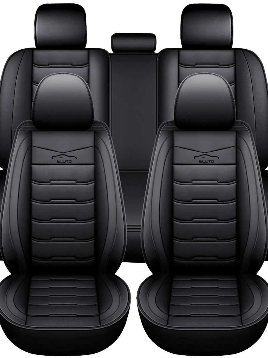 5 Seats Universal Car Seat Cover PU Leather Car Seat Cushion Full Surround Protective Pad Fits Car SUV Truck Seat Accessories