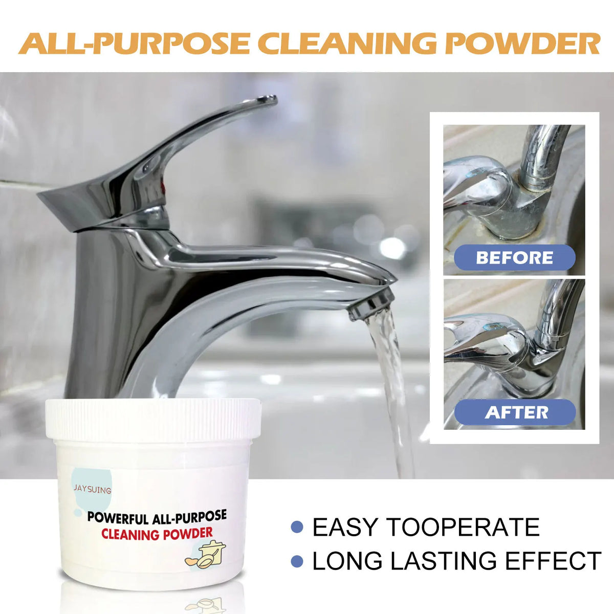 Multi-Purpose Cleaning Powder for Kitchenware - Pot Rust Stain Removal Foam Detergent Heavy Oil & Grease Cleaner