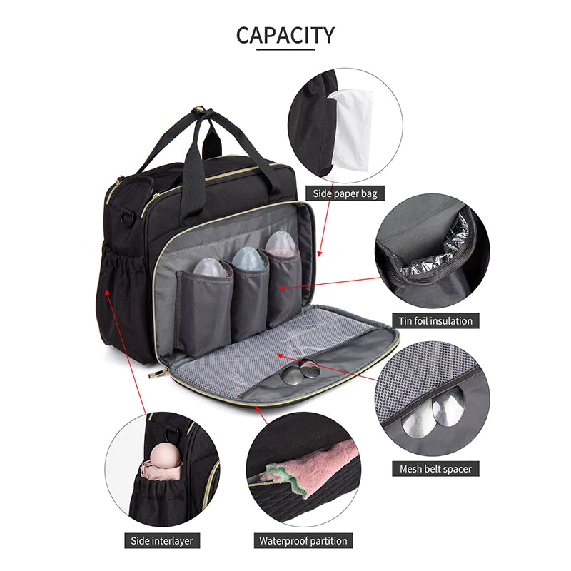 Maternity Tote Bags Baby Diaper Organizer Large Capacity Mommy Bag Travel Multifunctional Nappy Baby Stroller Bag
