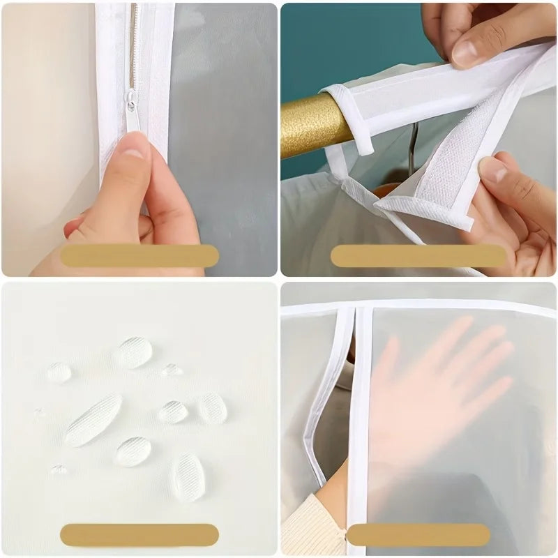 Hanging Clothes Dust Cover Transparent Dust Bag Waterproof Dustproof Moisture-Proof Wardrobe Clothes Storage Organizer