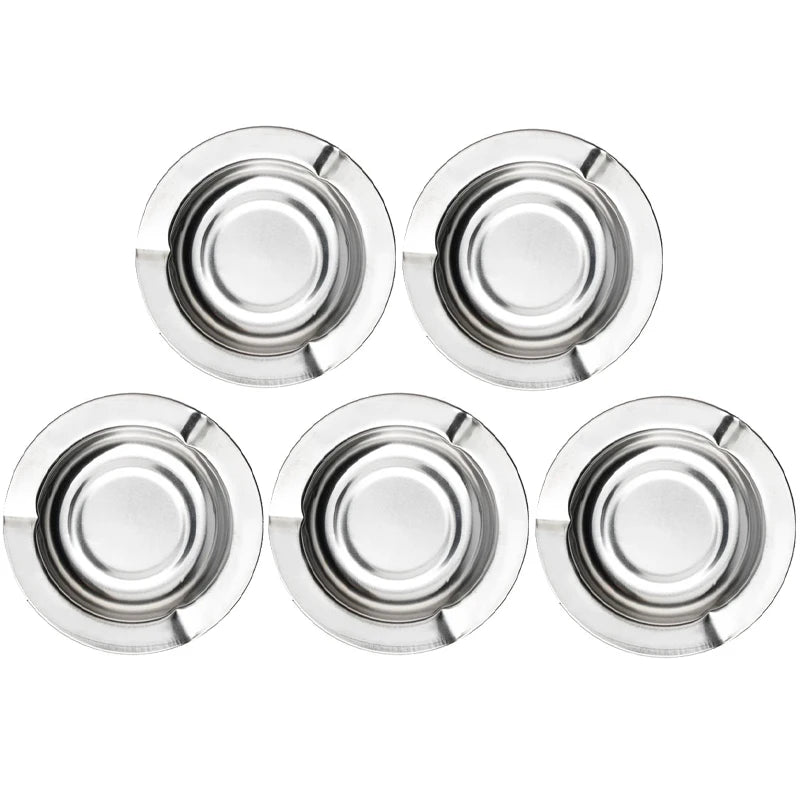 Stainless Smoke Ash Tray Smokeless Ashtray Holder Indoor Tabletop Metal Ash Tray Square and Round for Restrooms Coffee Shops