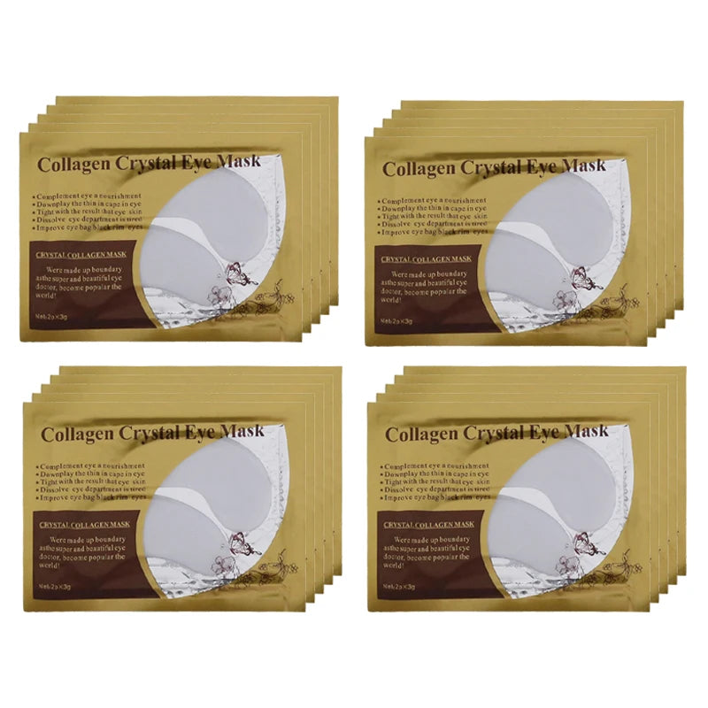 40pcs=20pairs Gold Collagen Crystal Eye Mask Anti dark circles under the eyes Firming Eye Patches Moisturizing Eyes Skin Care