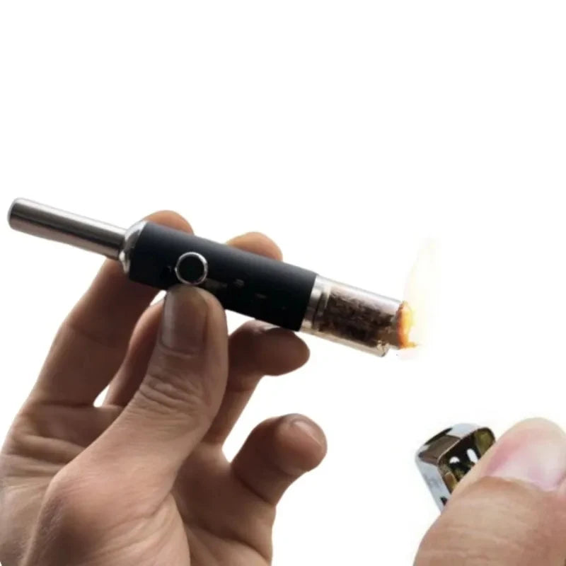 5-Level Adjustable Dry Herb Pipe, Metal Smoking Pipe with Glass Tube, Reusable Durable Tobacco Pipe Smoking Accessories