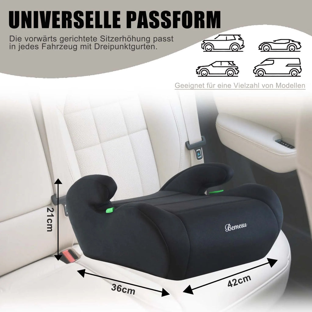 Child Car Safety Booster Seat, Compliant with i-Size UN ECE R129/03 Standard, Three-Point Safety Harness, Portable Child Safety Seat, Suitable for Ages 6-10 (Height 125-150 cm)