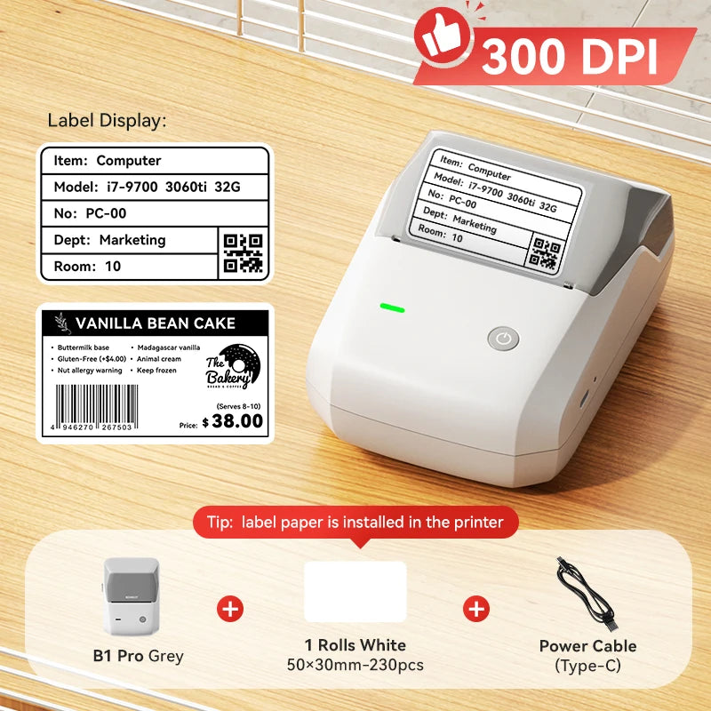 Niimbot B1/B1 PRO Thermal Label Printer Bluetooth Pocket Label Maker Barcode QR Code Self-adhesive Sticker Labeling Machine