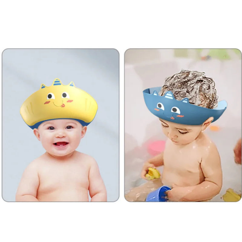 Baby Bath Cap Infant Ear Protection Kids Shampoo Shield Bath Head Cover Baby Shower Cap Adjustable Hair Wash Hat