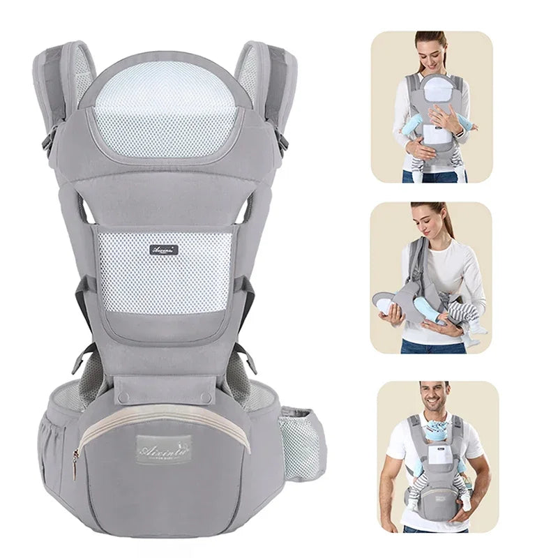 Ergonomic Baby Carrier Backpack, Infant Hipseat Carrier, Front-Facing Ergonomic Kangaroo Baby Wrap Sling, Travel Backpack