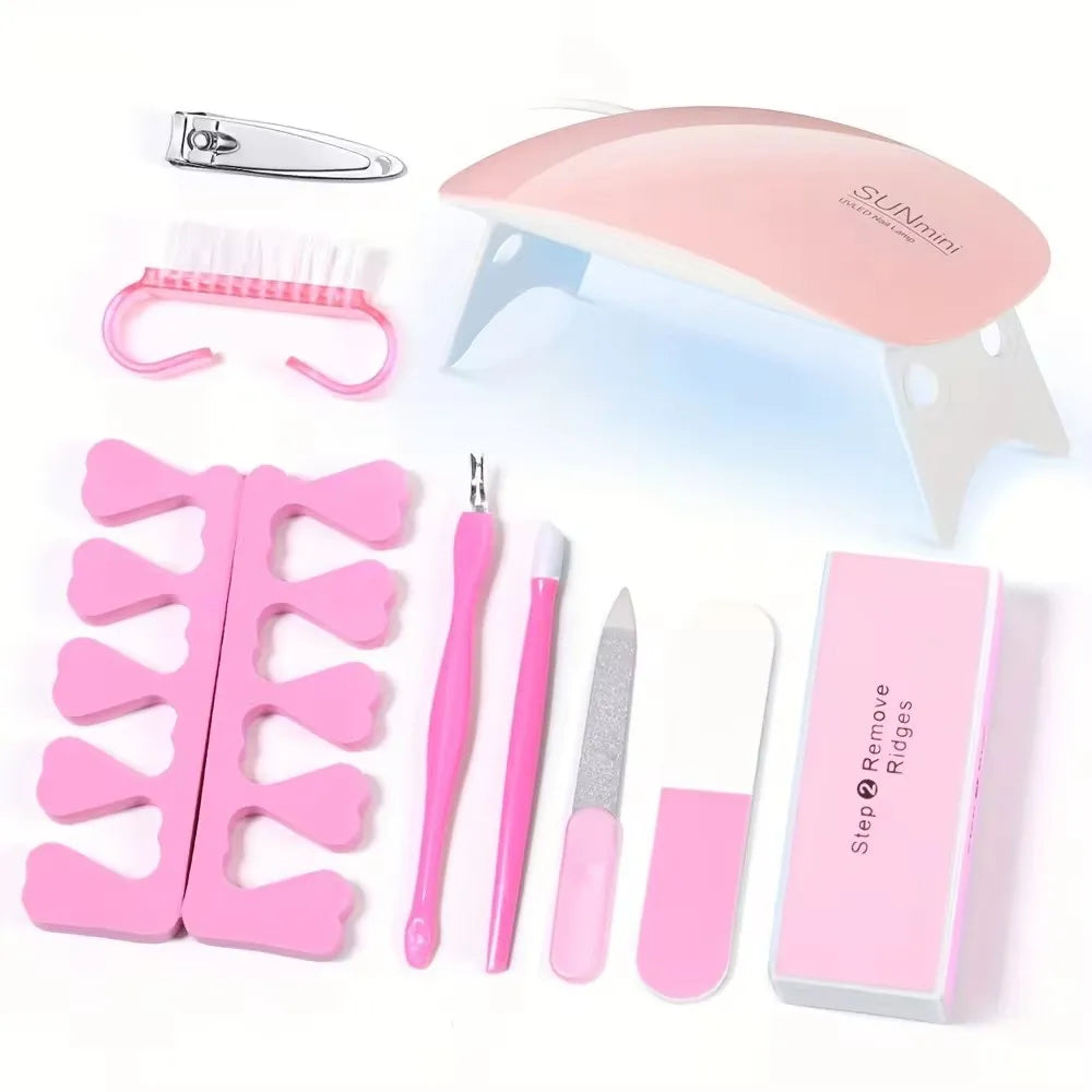 LINMANDA Professional USB Electric Nail Drill Polish File Kit with UV LED Nail Lamp Gel Manicure Dryer Lamp Acrylic Starter Set