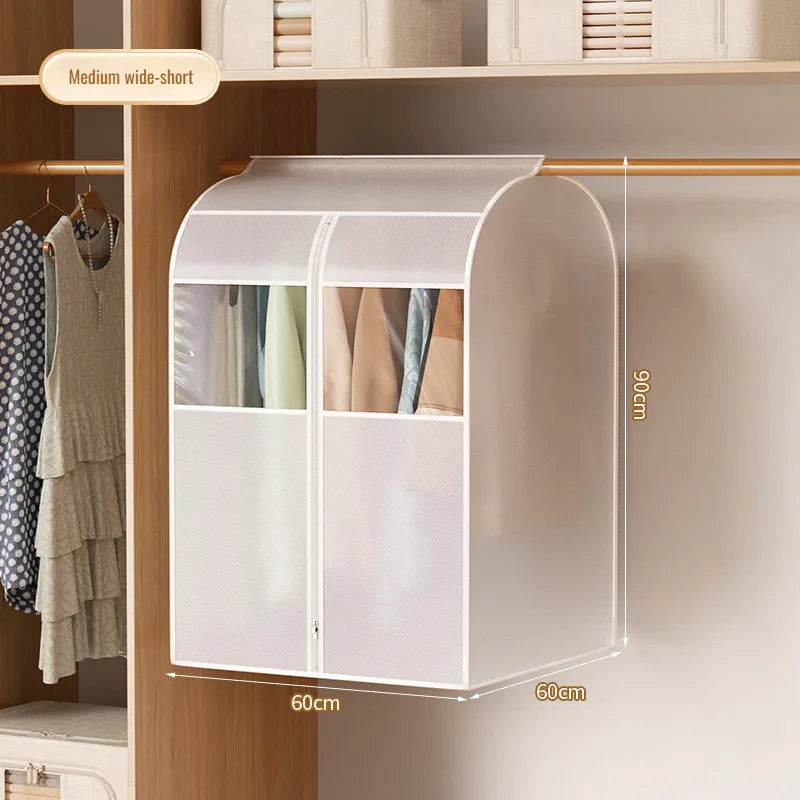 Hanging Clothes Dust Cover Transparent Dust Bag Waterproof Dustproof Moisture-Proof Wardrobe Clothes Storage Organizer