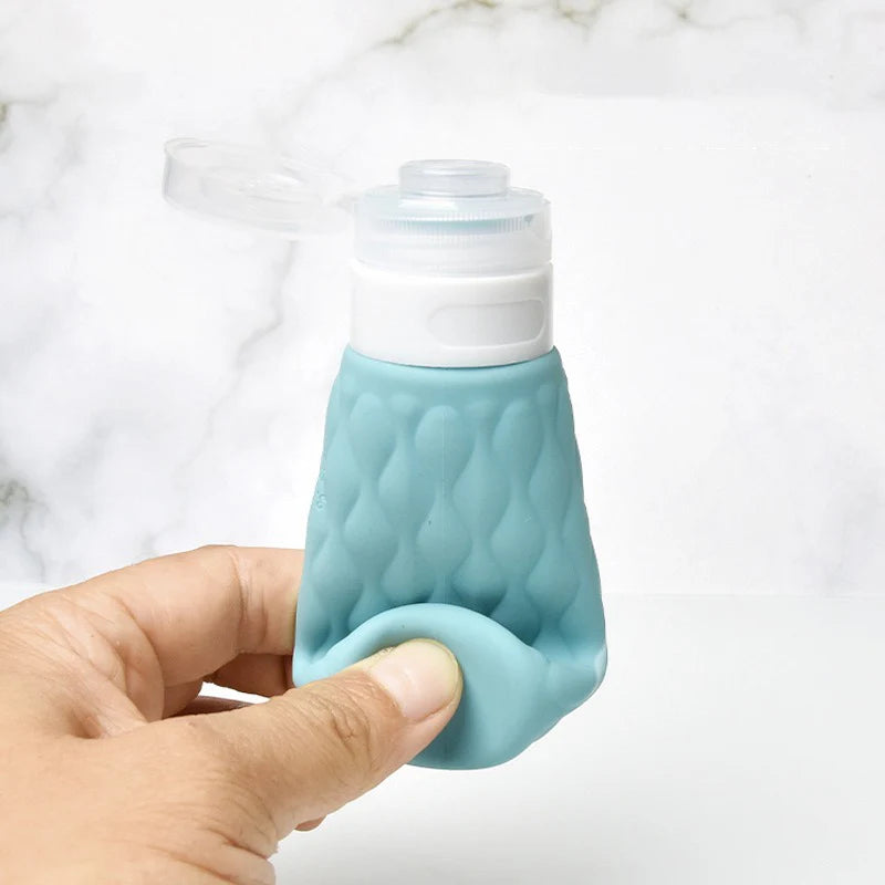 4pcs 100ml Silicone Travel Bottles Set for Toiletries Leak Squeezable for Cosmetic Shampoo Cream Conditioner Lotion Soap