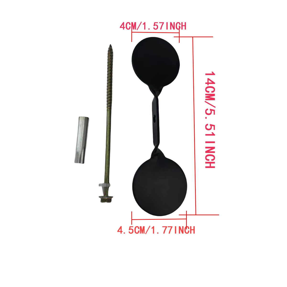 Thickened 3mm Indoor and Outdoor Slingshot Shooting Practice Double-Headed Round Target 360-Degree Rotating Steel Shooting Targe