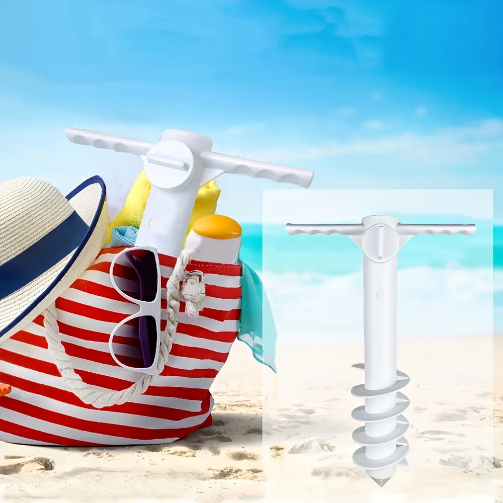 1pcs Beach Anchor Plastic With Five Spirals Beach Umbrella Inserted Outdoor Sunshade Courtyard Terrace Party Umbrella Fixed Base