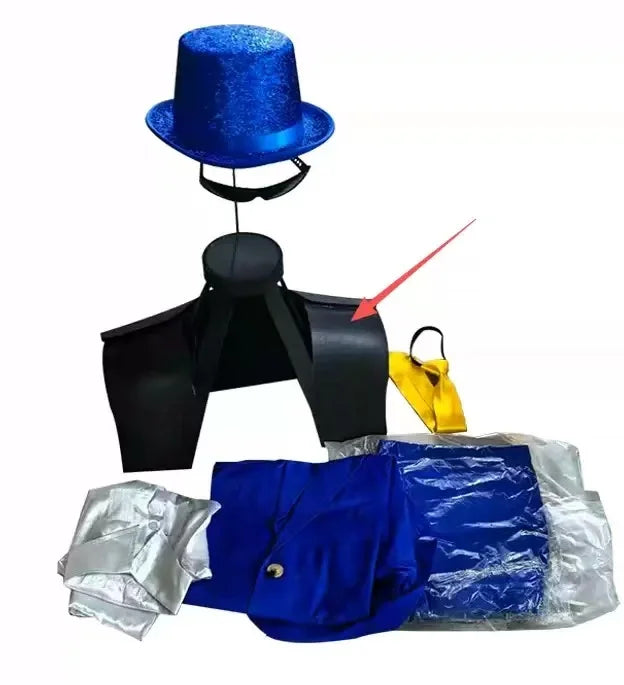 Adult Halloween No Head Red Green Blue Suit Festival Parade Party Outfit Men Stage Performance Wear 2025 Magic Show Clothes