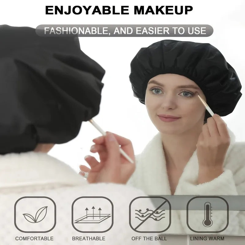 Anti-slip Shower Cap Plastic Reusable Shower Caps Elastic Band Bath Hair Hat
