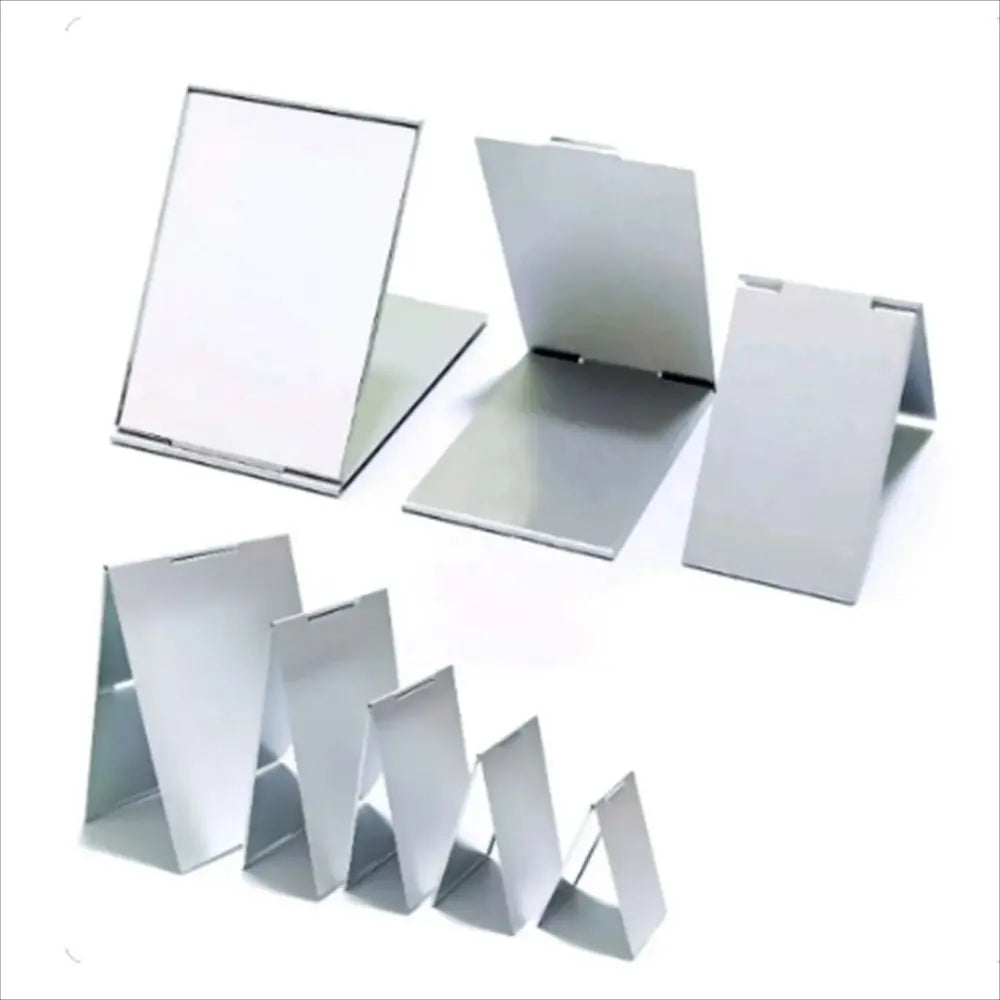 Small Mirror Aluminum Folding Mirror Foldable Compact Makeup Mirrors Rectangle Ultra-thin Pocket Mini Mirror Travel Use
