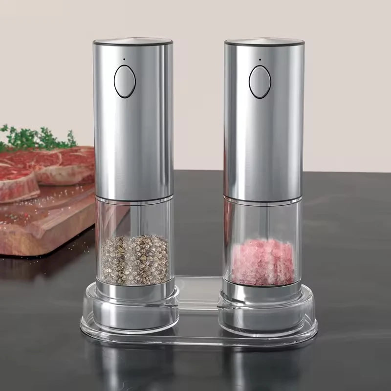 1/2pcs Automatic Pepper Grinder Salt And Pepper Grinder USB Rechargeable Adjustable Coarseness Spice Mill for Kitchen Tool