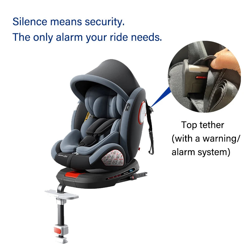 360° Swivel Baby Car Seat with Easy In Out Rotation ISOFIX I-Size R129 Child Seat 40-150cm 10-Position Headrest 4 Recline Angles Thick Padded Seat Side Impact Protection Rearward & Forward Facing for Infant Toddler Kids