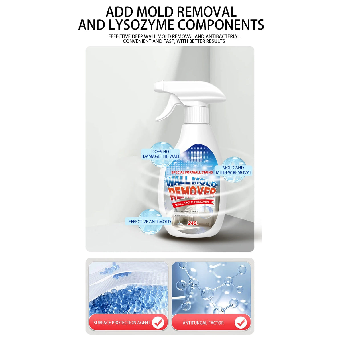 Removal Spray Fiell Wall Stain Remover For Painted Walls WallCleaning Spray Multi-Surface Cleaning Solution Dirt And Stain