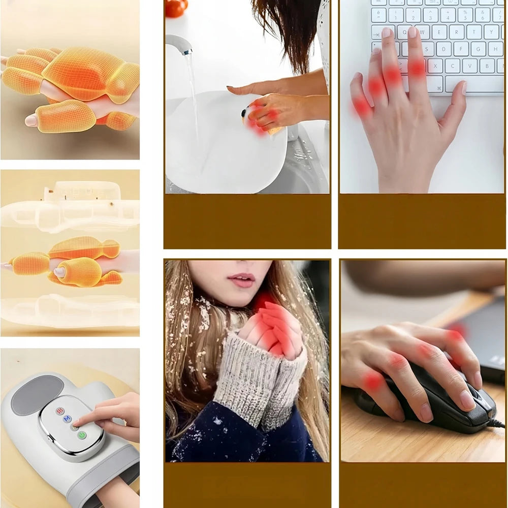 Fast Shipping Electric Hand Massager Airbag Compress Finger Massage Glove Air Pressure Kneading Thumb Acupoint Palm Massager Finger Masajeador