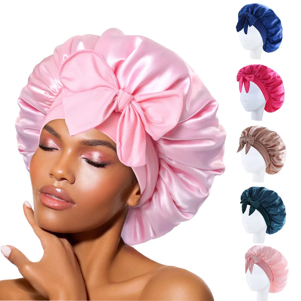 Satin Bonnet Silk Bonnet Adjustable Bonnet For Sleeping Hair Bonnet With Tie Band Bonnets For Women Men