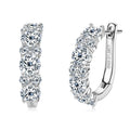 Real 925 Sterling Silver Moisanite Earrings D Color 2.76CTTW. Moisanite Lab Diamond Hoops Earrings Sparking Wedding Fine Jewelry