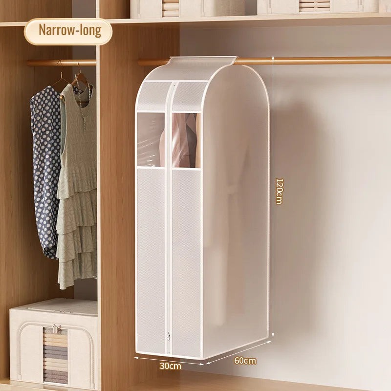 Hanging Clothes Dust Cover Transparent Dust Bag Waterproof Dustproof Moisture-Proof Wardrobe Clothes Storage Organizer