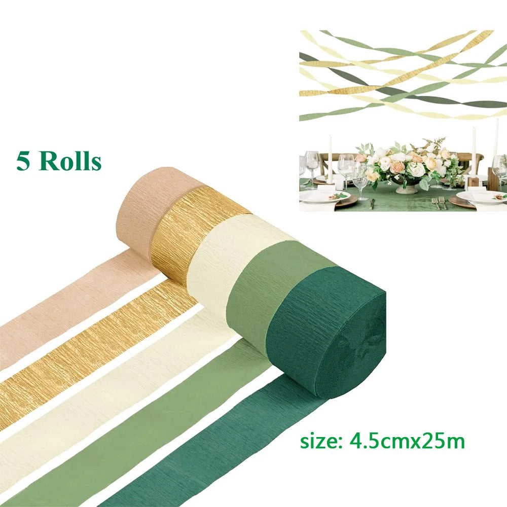 Green Birthday Party Decorations Paper Banner Circle Garland Hanging Swirl Paper Fans Lanterns Gold Balloons for Party Decor