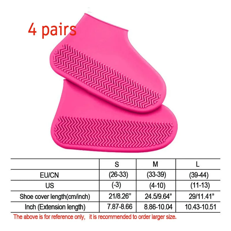 Waterproof Rain Shoes Covers Silicone Non-slip Wear-resistant Outdoor Adult Children Boots Portable Elastic Reusable