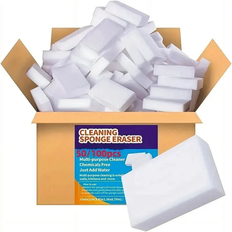 100/50 Pcs Melamine Sponge Magic Sponge Cleaner Cleaning Sponges for Kitchen Bathroom Cleaning Tools 10*6*2cm Cleaning Supplies