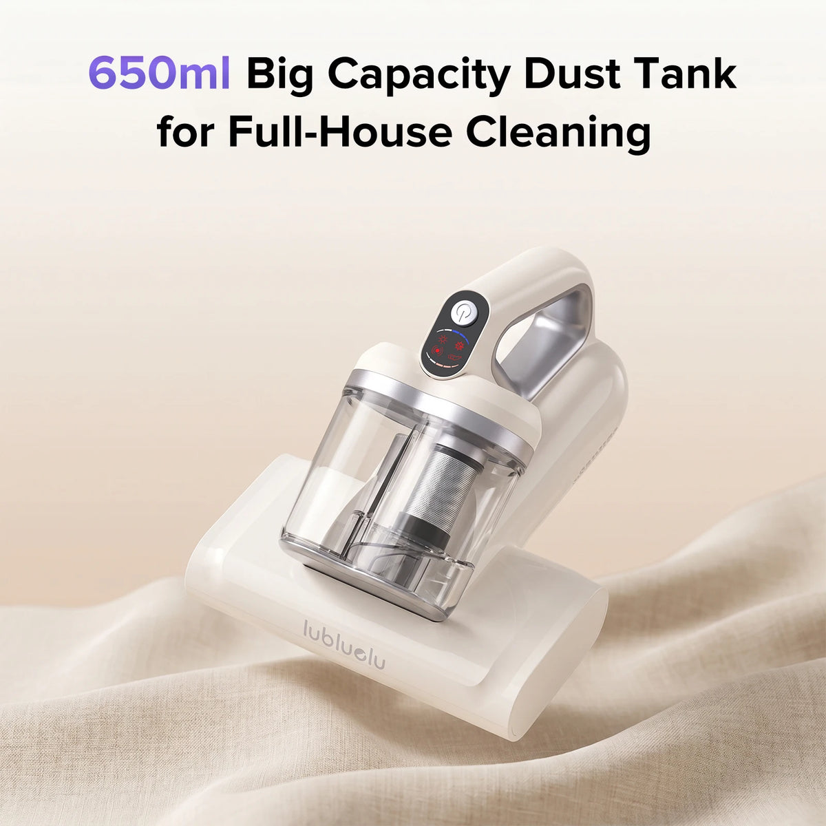 Lubluelu CM210 Wireless Vacuum Mite Removal Machine Handheld Bed Mattress Vacuum Cleaner with 15Kpa Suction UV-C Light Deep Robot Mites Cleaning