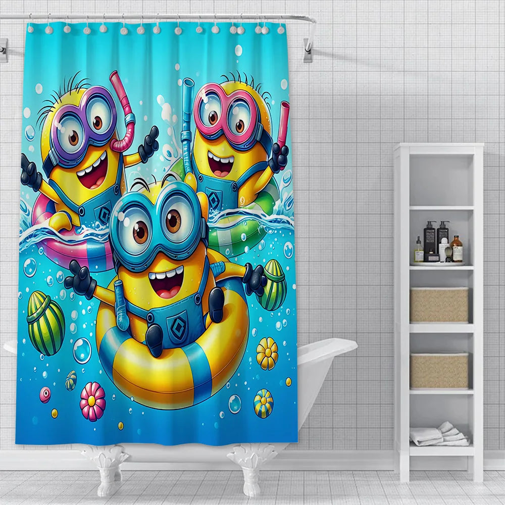 Shower For M-Minionss Curtain Waterproof Polyester Fabric Paint Colorful Bath Curtains Home Bathroom Decor Curtain With Hook