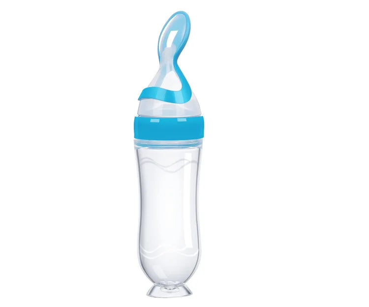 Baby Silicone Squeezing Feeding Bottle Newborn Baby Training Spoon Infant Cereal Food Supplement Feeder Bbay Safe Tableware