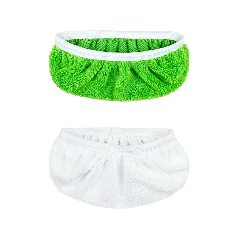 Panno di ricambio per mocio piatto con elastico rinforzato, in pile corallo/microfibra/ciniglia, panno rotante per la pulizia del bagno